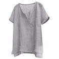 thumbnail image 1 of Gomelly Mens T-shirt V Neck T Shirts Casual Tops Men Loose Daily Wear Basic Tee Short Sleeve Light Grey 5XL, 1 of 2