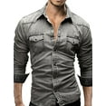 thumbnail image 1 of Gomelly Mens Tops Turn Down Collar T-shirt Regular Fit T Shirt Men Solid Color Beach Tee Lapel Neck Blouse Light Gray 3XL, 1 of 2