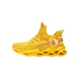 thumbnail image 1 of Gomelly Mens Trainers Mesh Sneakers Lace Up Athletic Shoes Non-Slip Shoe Fitness Workout Jogging Flats Yellow 8.5, 1 of 2