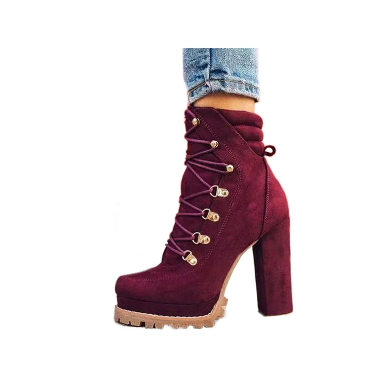 Ladies shop burgundy booties