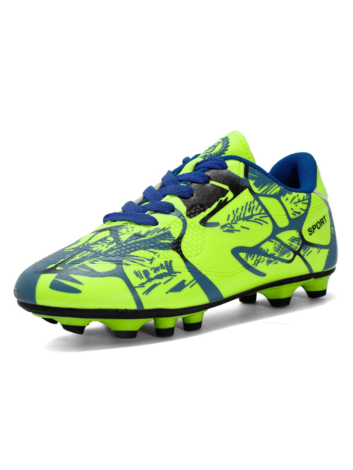 Gomelly Soccer Cleats for Mens Boys Kids Womens Soccer Boots Outdoor Football Shoes Youth Athletic Training Sneaker Green  13C