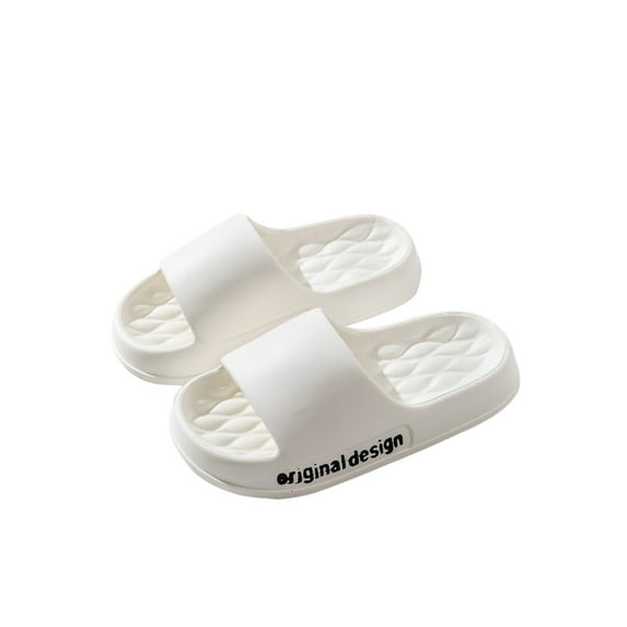 Gomelly Unisex Shower Slippers Beach Flat Sandal Slip On Slide Sandals Quick Drying Slides Indoor Outdoor Bathroom White 5.5-6