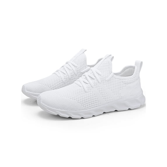 Gomelly Unisex Sneakers Flat Casual Shoe Lace Up Fashion Sneaker Non Slip Sport Shoes Work Outdoor White 5.5