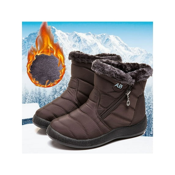 Gomelly Warm Snow Boots, Women's Winter Ankle Bootie Anti-Slip Ankle Short Boots Waterproof Slip On Outdoor Shoes