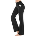 thumbnail image 1 of Gomelly Women Bottoms High Waist Yoga Pants Tummy Control Leggings Ladies Staight Bodybuilding Jeggings Boot Cut Trousers Black L, 1 of 5