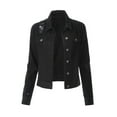 thumbnail image 1 of Gomelly Women Cardigan Distressed Outwear Casual Denim Jackets Ladies Trucker Holiday Jean Jacket Long Sleeve Black M, 1 of 2