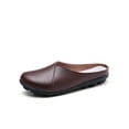 thumbnail image 1 of Gomelly Women Clogs Comfort Flats Slip On Mules Fashion Slides Walking Indoor Outdoor Leather Mule Brown 5, 1 of 5