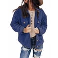 thumbnail image 1 of Gomelly Women Coat Corduroy Jacket Casual Outwear Ladies Open Front Holiday Jackets Cardigan Dark Blue M, 1 of 3