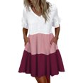 thumbnail image 1 of Gomelly Women Dresses T-shirt Sundress Loose Dress Ladies Simple Holiday Swing Pink XL, 1 of 6