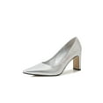 thumbnail image 1 of Gomelly Women Heeled Pump Block Pumps Chunky Dress Shoes Fashion High Heels Party Wedding Silver 8.5, 1 of 9
