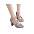 thumbnail image 1 of Gomelly Women Heeled Sandals Block High Heels Chunky Heel Dress Sandal Comfort Pumps Wedding Party Grey 7.5, 1 of 6