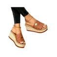 thumbnail image 1 of Gomelly Women Ladies Espadrille Bow Platform Slip On Heel Wedge Summer Sandals Sliders, 1 of 3
