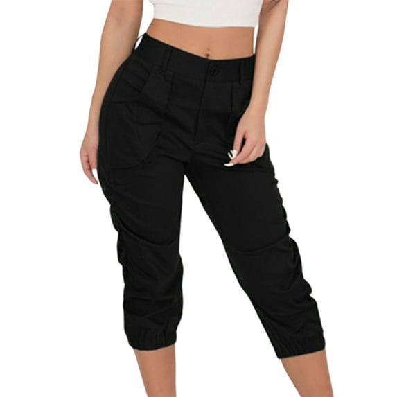 Gomelly Women Loungewear High Waist Pants Baggy Palazzo Pant Ladies Boho Daily Wear Trousers Solid Color Bottoms Black XL
