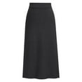 thumbnail image 1 of Gomelly Women Midi Skirt Solid Color Skirts Elegant Ladies Loose Travel High Waist Dark Gray L, 1 of 2