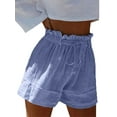 thumbnail image 1 of Gomelly Women Mini Pant High Waist Summer Beach Shorts Baggy Short Hot Pants Ladies Loose Holiday Bottoms Solid Color Blue XL, 1 of 2