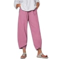 thumbnail image 1 of Gomelly Women Palazzo Pant High Waist Harem Pants Lounge Trousers Ladies Casual Holiday Bottoms Wide Leg Pink 2XL, 1 of 3