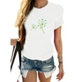 thumbnail image 1 of Gomelly Women Summer Tops Graphic Print T Shirt Loose T-shirt Ladies Comfy Holiday Tee Short Sleeve White L, 1 of 7
