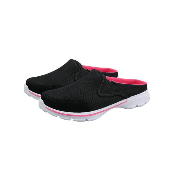 Gomelly Women's Backless Walking Sneakers Summer Slip-on Mule Shoes Closed Toe Slippers