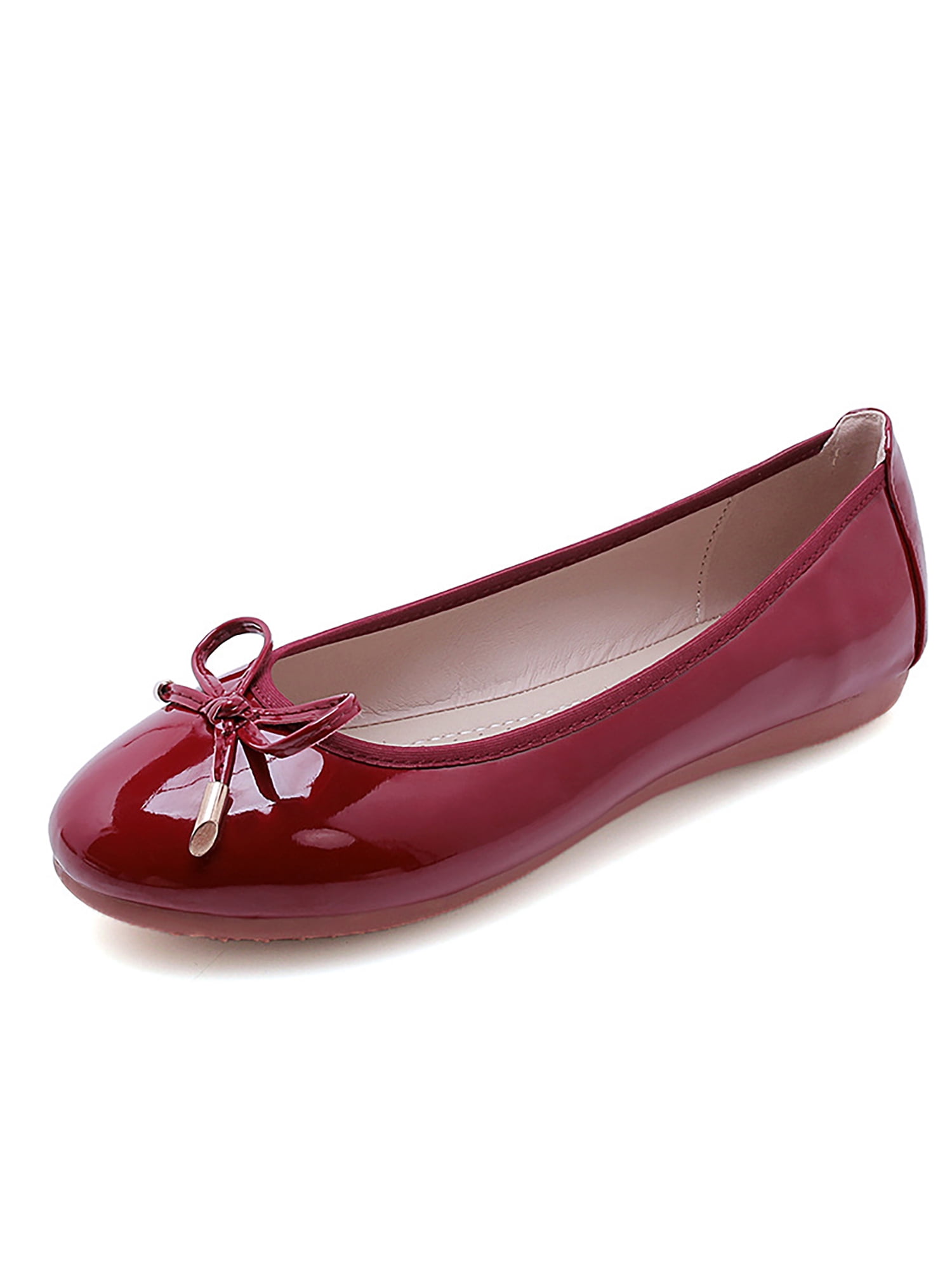 Wine colored flats shoes sale