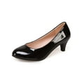 thumbnail image 1 of Gomelly Women's Heels Low Heel Pointed Toe Pump Shoes Party Dress Shoes Bright Black 4.5, 1 of 9