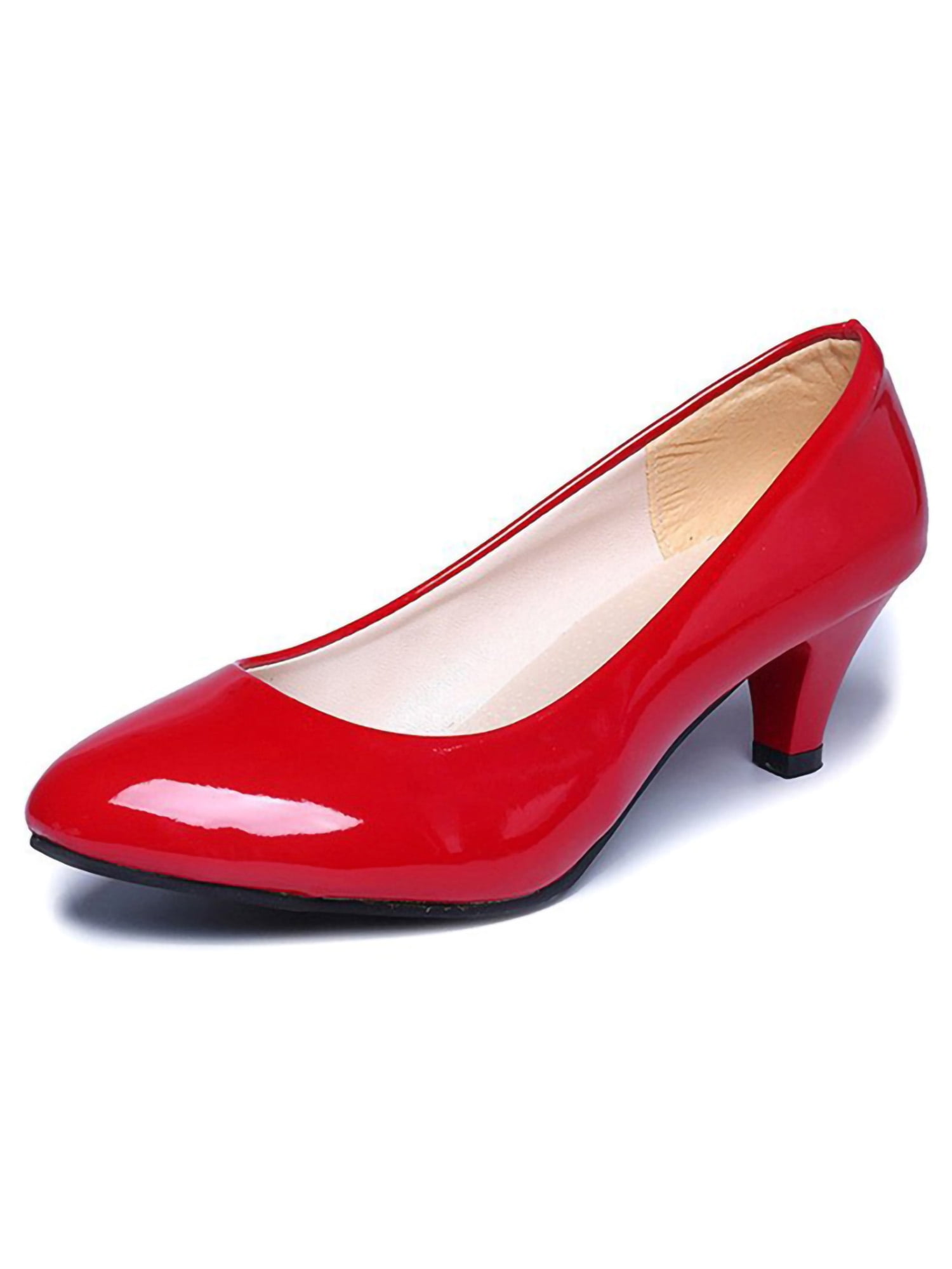 amazon ladies dress shoes low heel Gomelly Women's Heels Pointed Toe Pump Party Shoes Red 5 Specializing in wide width shoes Floral Elsie Women's Wide Width