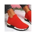 thumbnail image 1 of Gomelly Women's LADIES WOMENS SLIP ON SOCK WEDGE SNEAKERS CLASSIC JOGGING PUMPS SHOES TRAINERS US 9 Red, 1 of 2