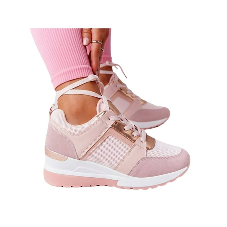 Ladies Trainers Canvas Womens Grip Platform Lace Up Casual Sole Sneakers  Shoes