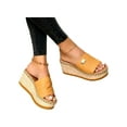 thumbnail image 1 of Gomelly Women's Slides Platform Slippers Backless Wedge Sandals Lightweight Slide Sandal Indoor&Outdoor Beach Yellow 6.5, 1 of 3