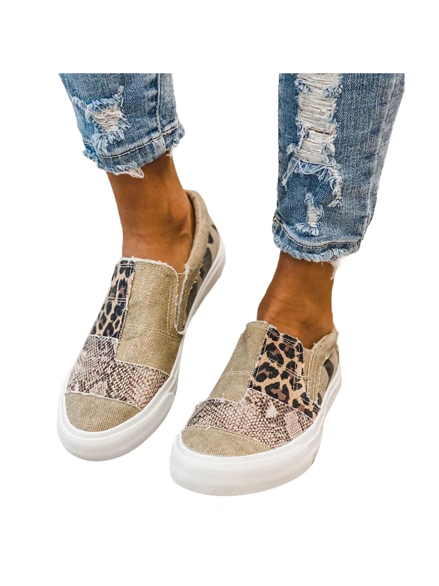 Gomelly Women's Slip On Flats Casual Canvas Shoes Ladies Sneakers