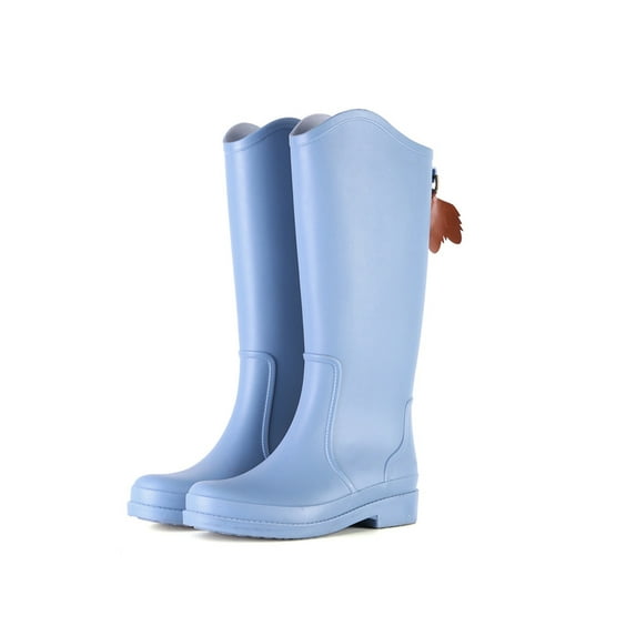 Gomelly Women's Tall Rain Boots Garden Work Boot Waterproof Non-Slip Water Shoes High Tube Blue 5