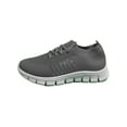 thumbnail image 1 of Gomelly Women's Trainers Solid Color Sneakers Round Toe Flats Breathable Sock Sneaker Walking Outdoor Athletic Shoes Dark Gray 4.5, 1 of 2