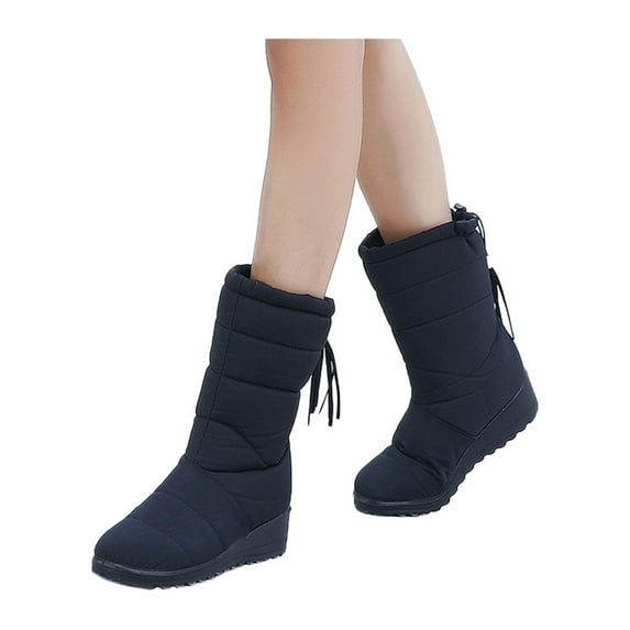 Gomelly Women's Winter Tassels Snow Boots Waterproof Warm Slip On Outdoor Shoes Ankle Boots
