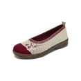 thumbnail image 1 of Gomelly Womens Ballet Flat Embroidered Loafers Round Toe Flats Lightweight Casual Shoes Walking Party Red 7.5, 1 of 6
