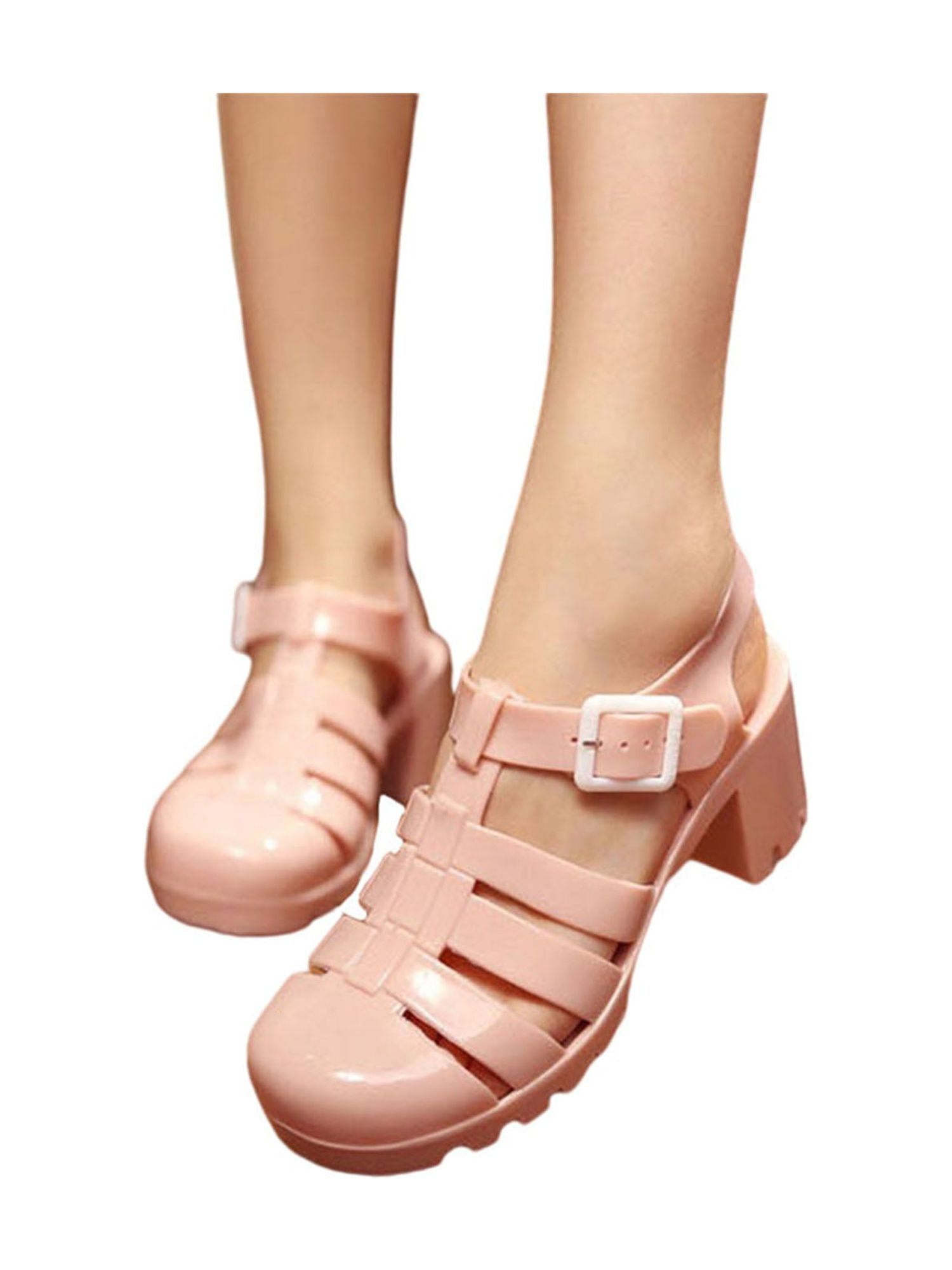 Audeban Women's Jelly Sandals T-Strap Slingback Wedge Platform Clear Summer  Beach Rain Shoes - Walmart.com