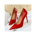 thumbnail image 1 of Gomelly Womens Fashion High Heels Lightweight Pointed Toe Pumps Party Walking Elegant Slip On Dress Shoes Red 10.5cm 7.5, 1 of 2