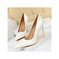 thumbnail image 1 of Gomelly Womens Fashion High Heels Lightweight Pointed Toe Pumps Party Walking Elegant Slip On Dress Shoes White 10.5cm 8.5, 1 of 2