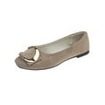 thumbnail image 1 of Gomelly Womens Flat Shoes Square Toe Casual Shoe Comfort Flats Breathable Pumps Party Formal Khaki 6.5, 1 of 2