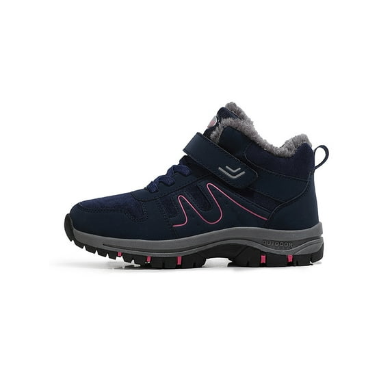 Gomelly Womens Mens Warm Casual Shoes Non-Slip Sneakers Plush Lined Walking Shoe Comfortable Winter Boot Outdoor Climbing Snow Boots Women's Dark Blue 4.5