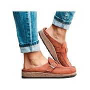 Gomelly Womens Slip On Loafer Casual Shoes Indoor Outdoor Comfort Walking Slides Mules US 4.5 Red