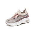 thumbnail image 1 of Gomelly Womens Sneakers Lace Up Flats Knit Upper Casual Shoes Comfort Sock Sneaker Yoga Sports Walking Shoe G-2113 Meter Color 7, 1 of 5