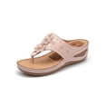 thumbnail image 1 of Gomelly Womens Wedge Sandals Platform Slides Backless Slippers Casual Flip Flops Indoor&Outdoor House Thongs Pink 7.5, 1 of 9