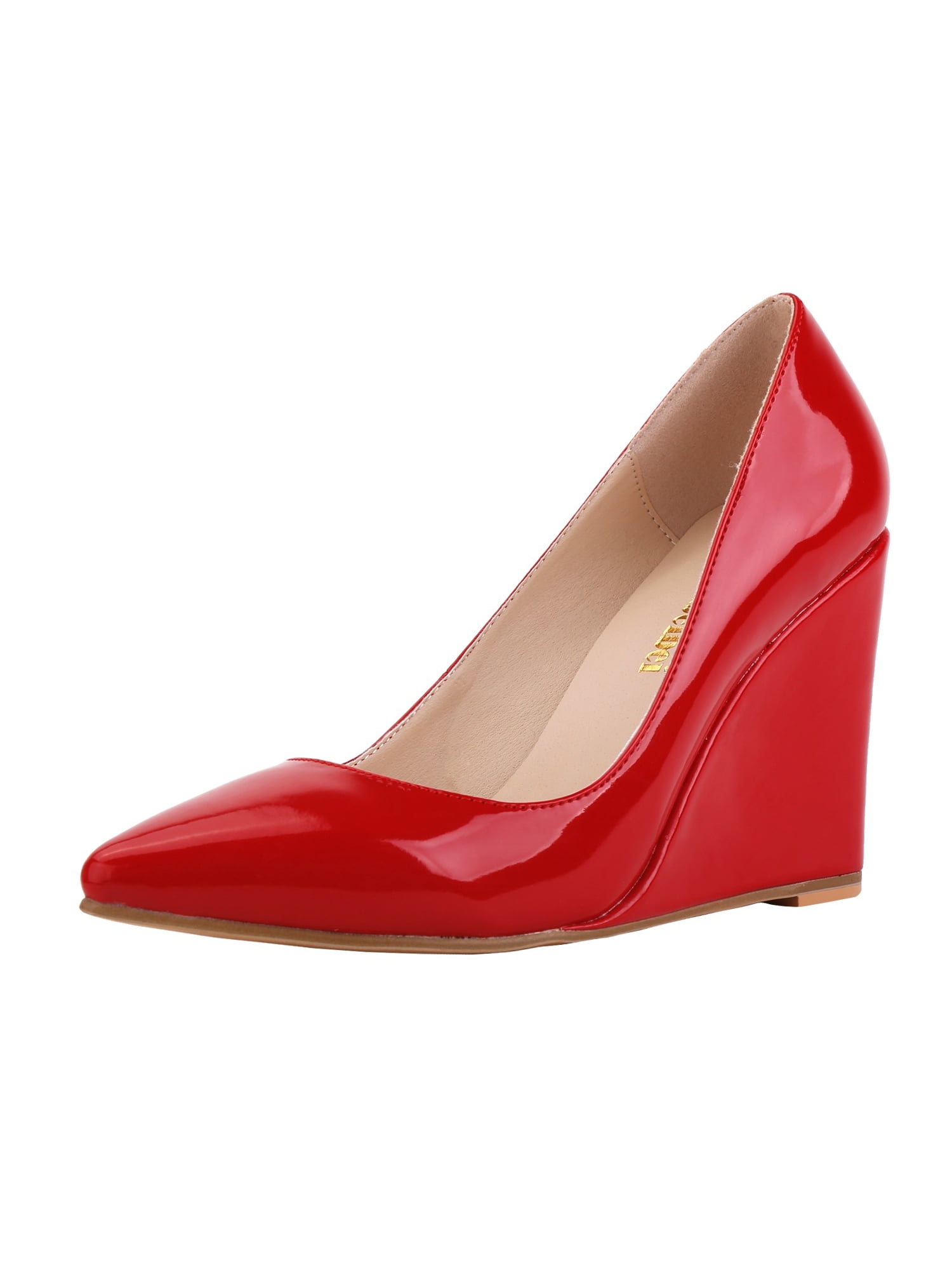 Red wedge dress shoes store