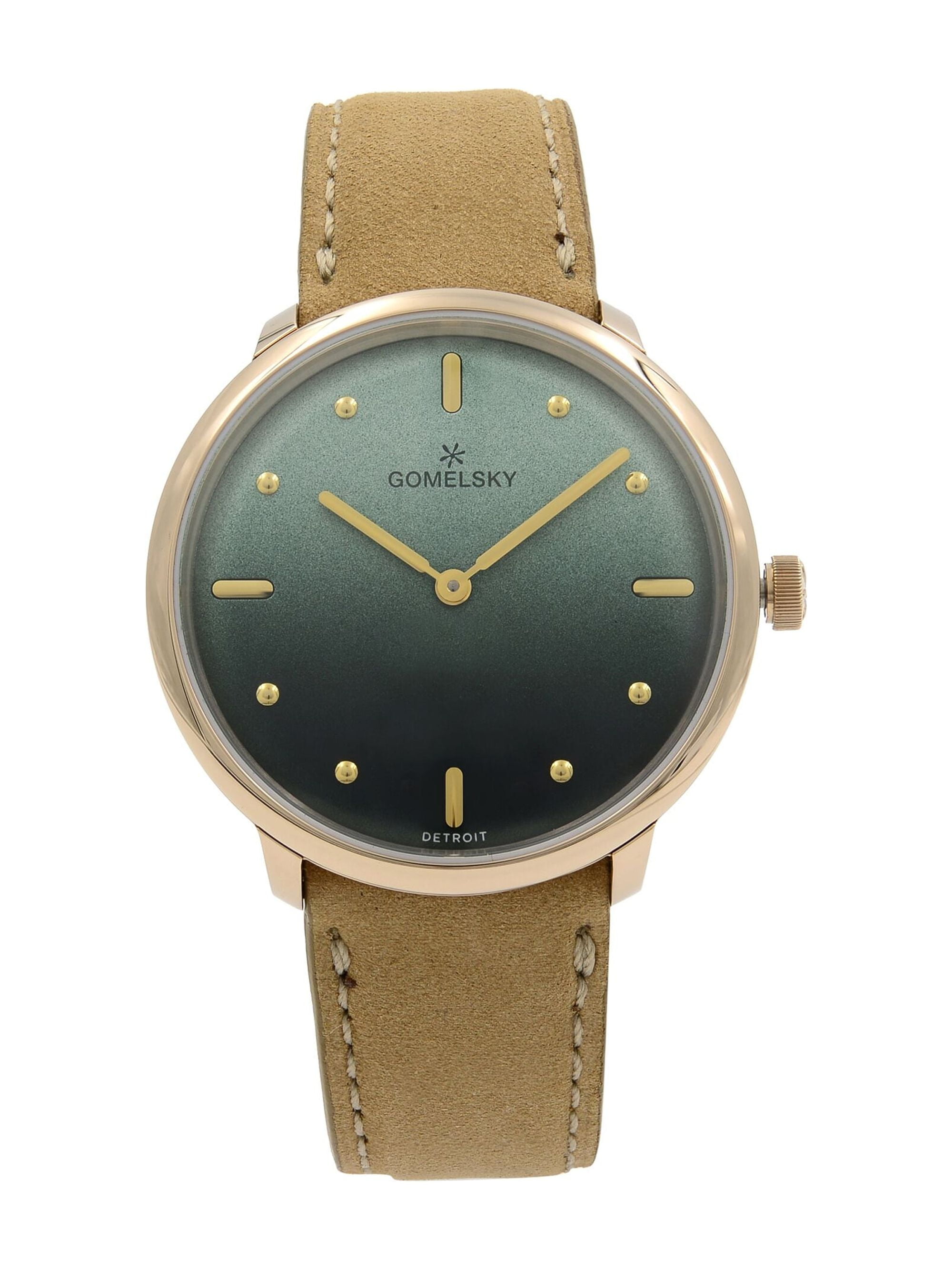 Gomelsky Audrey 6 Gold Tone Steel Green Dial Quartz Ladies Watch G0120147279