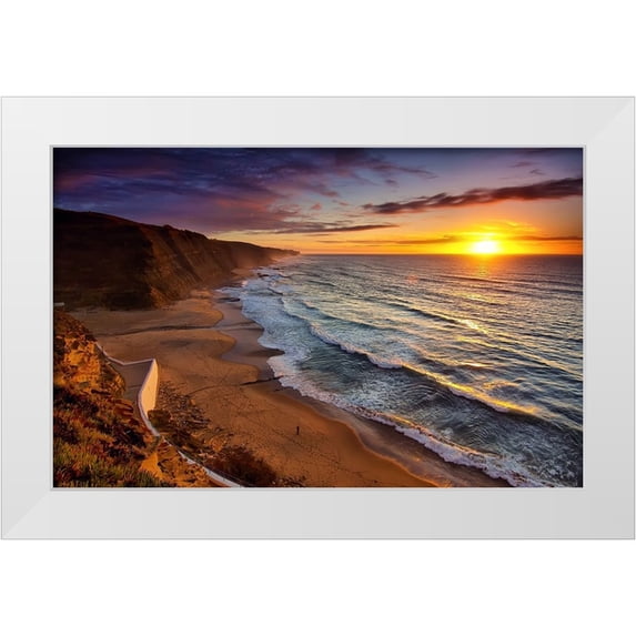 Gomes, Paulo 32x22 White Modern Wood Framed Museum Art Print Titled - Day One