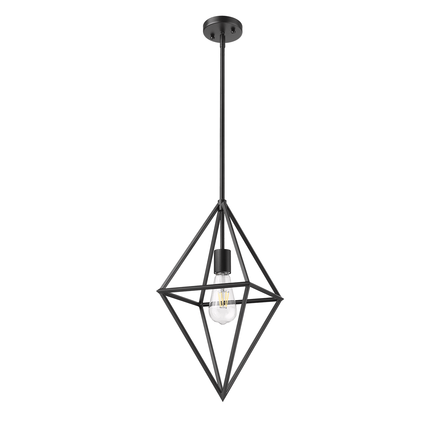 Black Geometric Steel Mini Pendant Light
