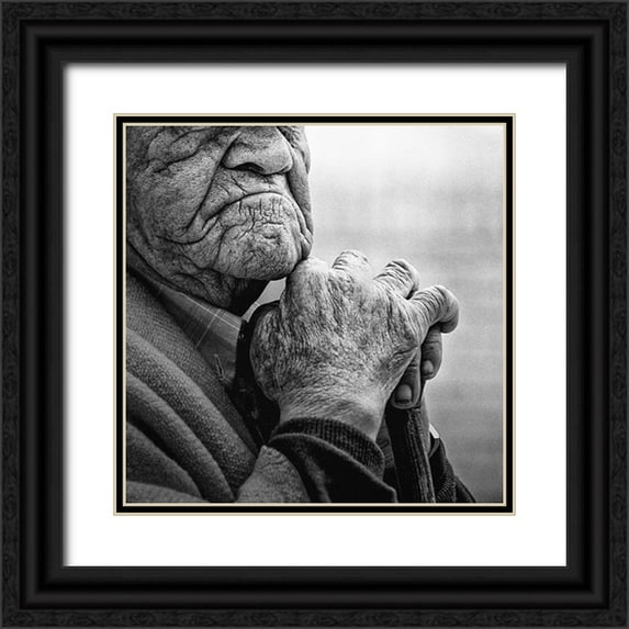 Gomez, Paul 12x12 Black Ornate Wood Framed with Double Matting Museum Art Print Titled - Traces