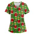 Gomind Christmas Scrub Tops for Women 2024 Gomind Grinch Printed VNcek