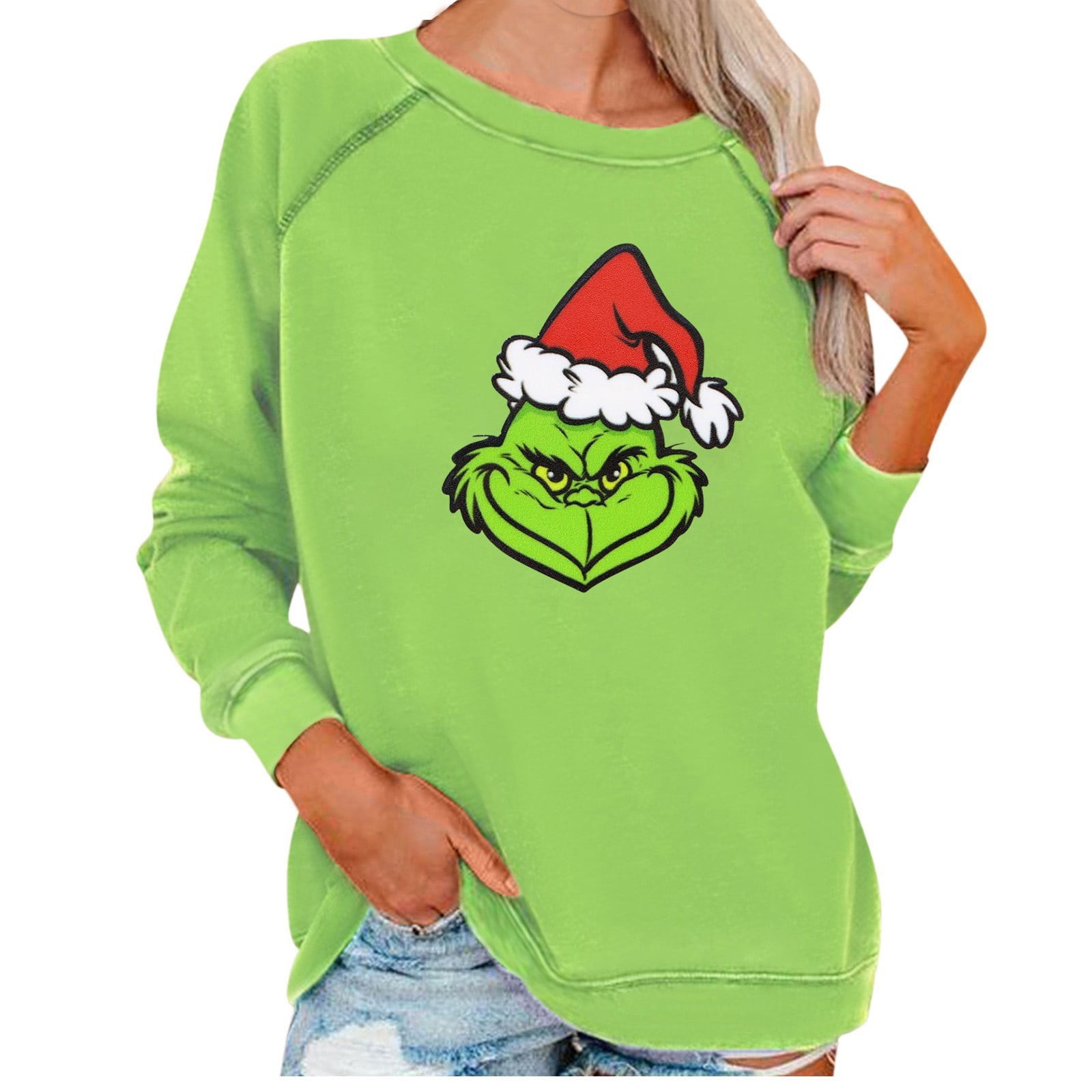 BOLOMI Christmas Shirts For Women – Casual Short Sleeve Graphic Tee With Santa & Plaid (Large) - View #7