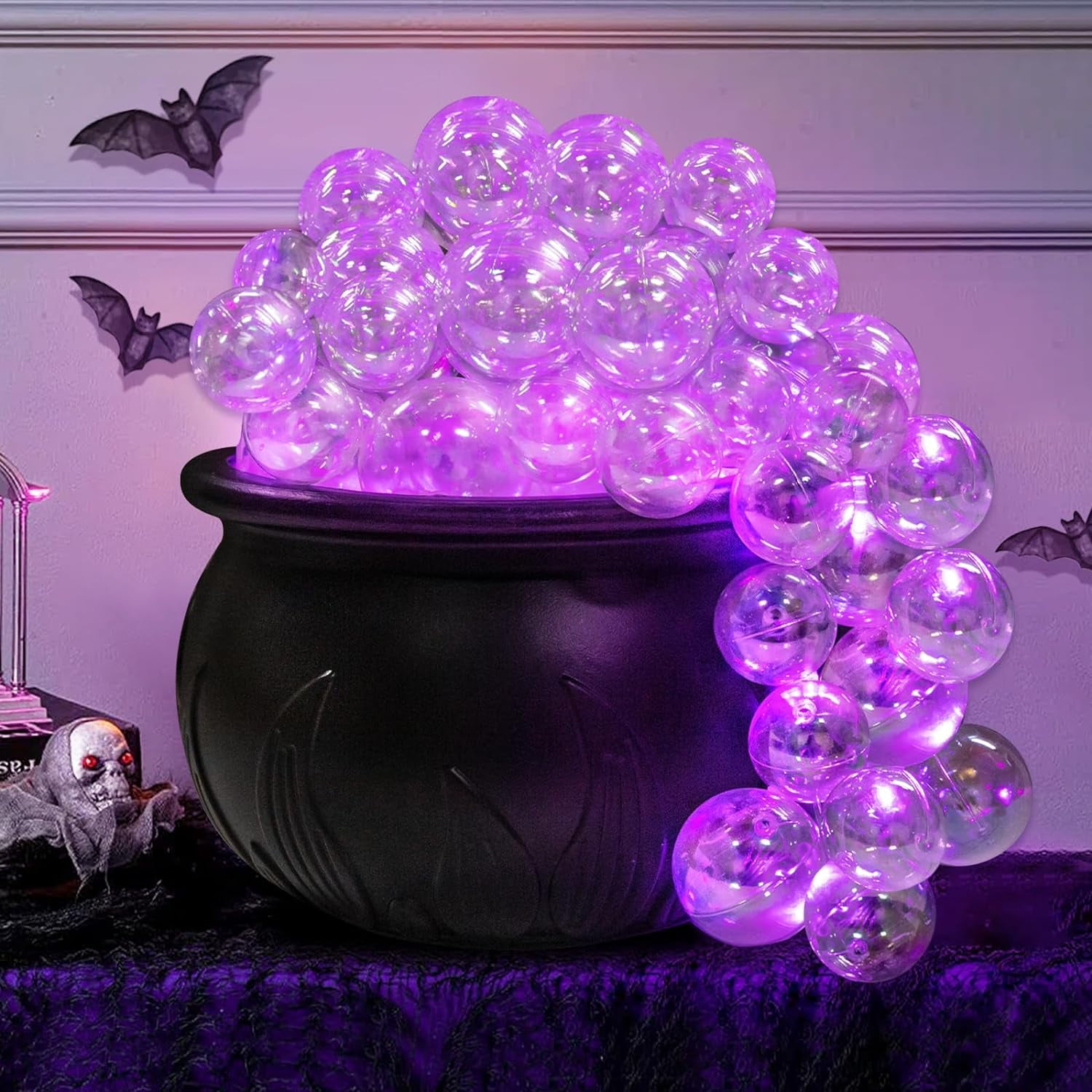 Gomind Decorations Indoor - DIY Bubbling Cauldron Set - Black Bowl Hocus Pocus Party Decoration - Spooky Vintage Decor for Home Kitchen Room Party Table