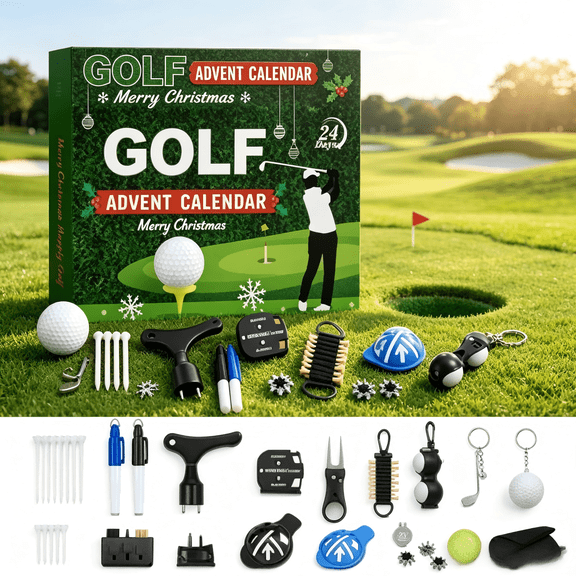 Gomind Gomind 24-Day Golf Advent Calendar 2026, Christmas Countdown Golf Accessories Gift Set for Men, Golfer Training Aids Novelty Holiday Kit